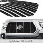 Main Upper Black Wide Rivet Billet Grille Insert for Toyota Tacoma (2018-2019)