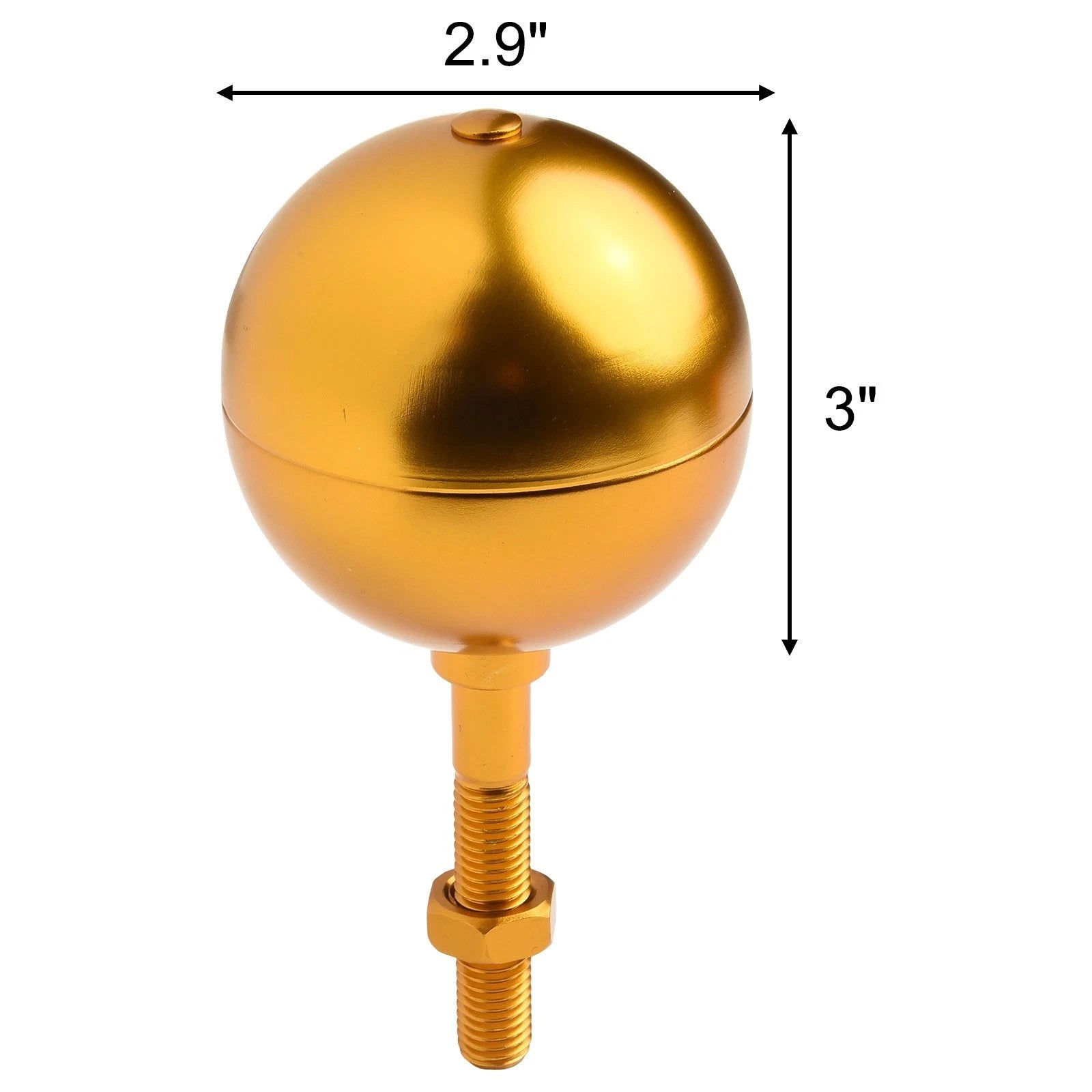 3 Inch Gold Anodized Aluminum Ball Ornament for Flagpole