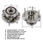 Front Wheel Bearing Hubs for Ford Taurus, Flex, Lincoln MKS, MKT (2010–2019)