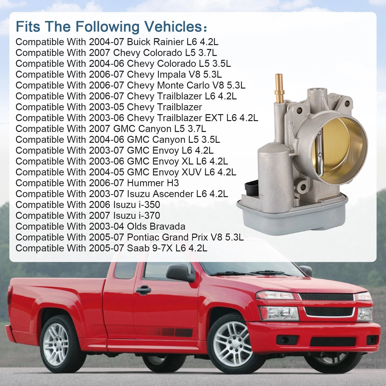 Throttle Body for Chevrolet Colorado GMC Canyon 2.8L (2004–2006)