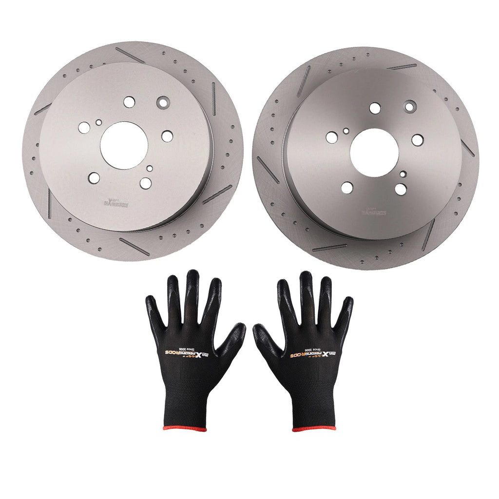 Set of 2 Rear Brake Rotors for Lexus RX350 (2010–2015) Toyota Sienna (2011–2020)