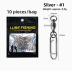 360 Degree Swivel Bearing Snap Connector for Fishing Lures