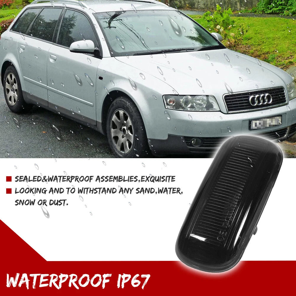 Smoked Black Side Marker Reflector Lights for Audi A6 S6 A4 (C5 C6 B6 B7)