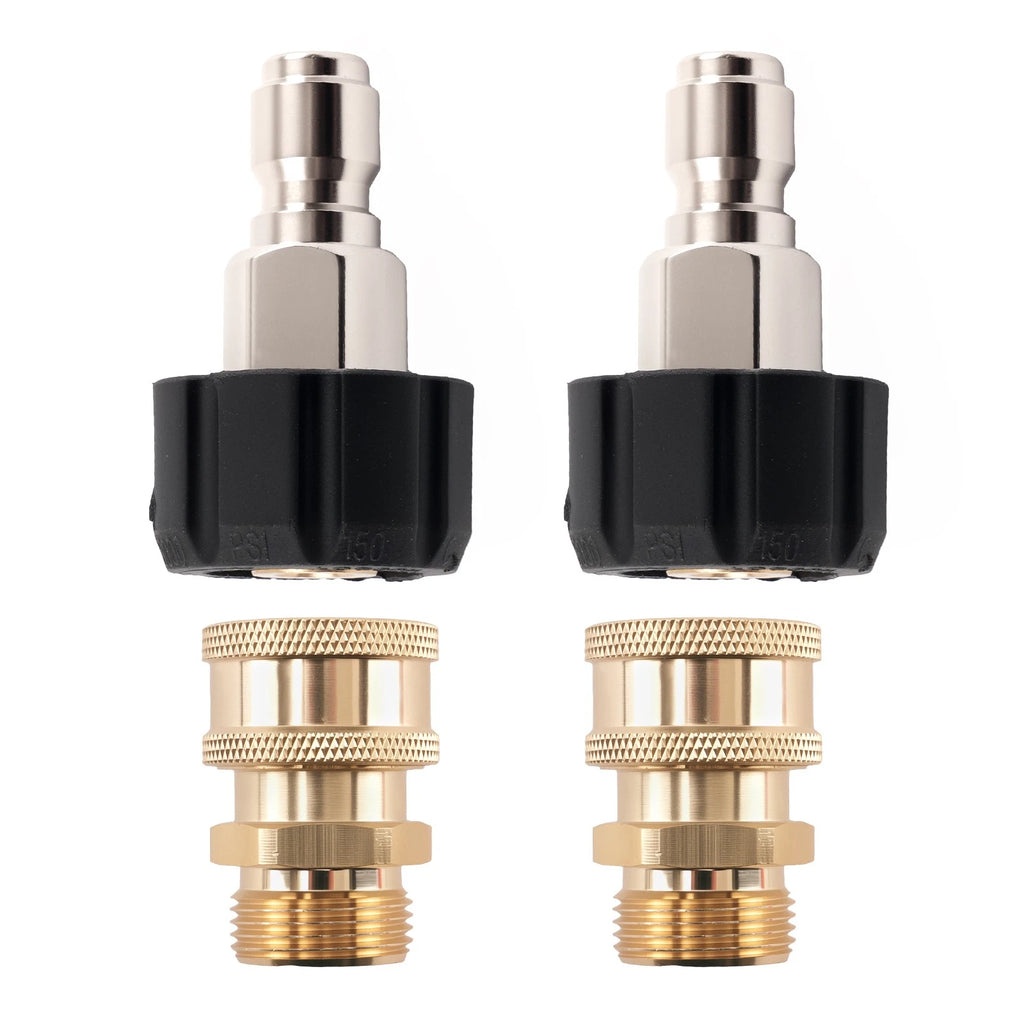 4Pc Pressure Washer Adapter Set M22 Swivel to 3/8'' Connect