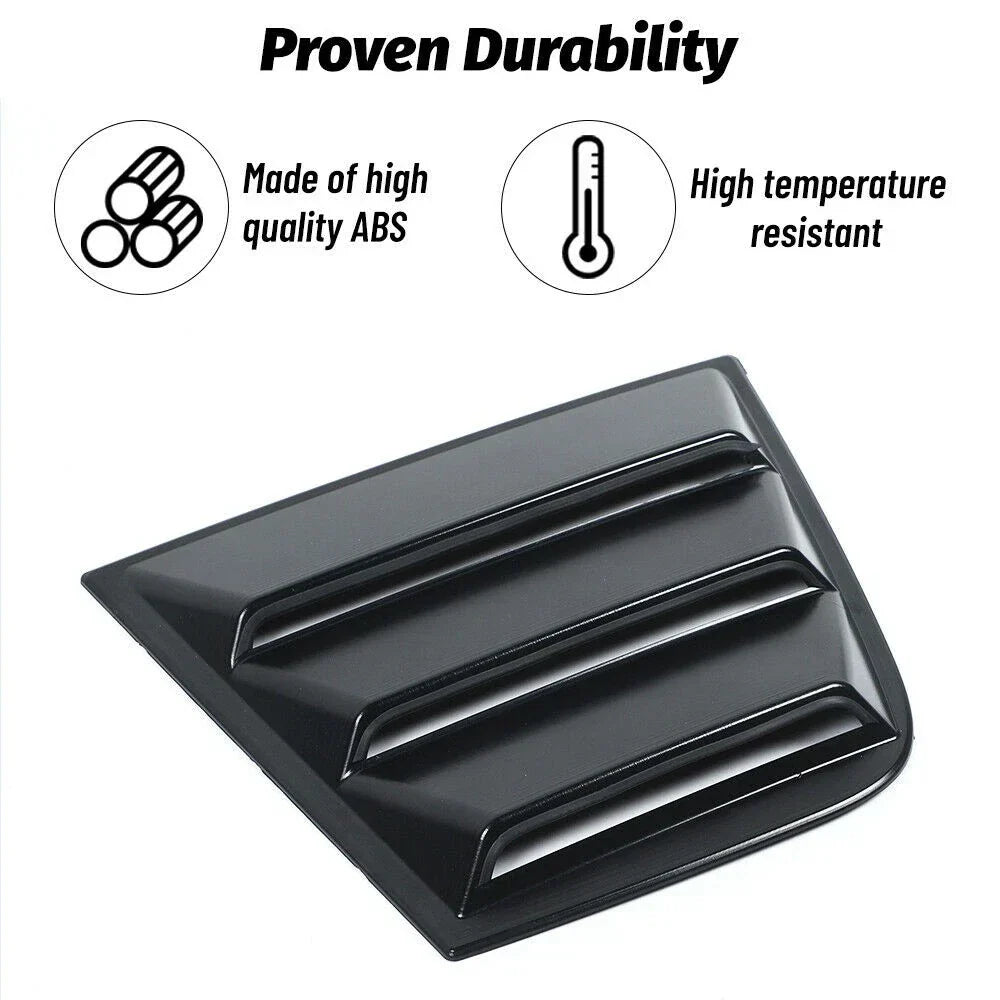 Side Rear Window Louver Shutter Cover Trim Black for Dodge Charger (2011–2023)