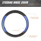 Steering Wheel Cover for Car (14.5-15") Perforated Leather, Metallic Insert