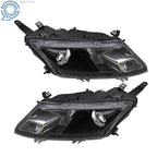 2X Headlights for Ford Fusion (2010-2012) Halogen Projector Black Housing