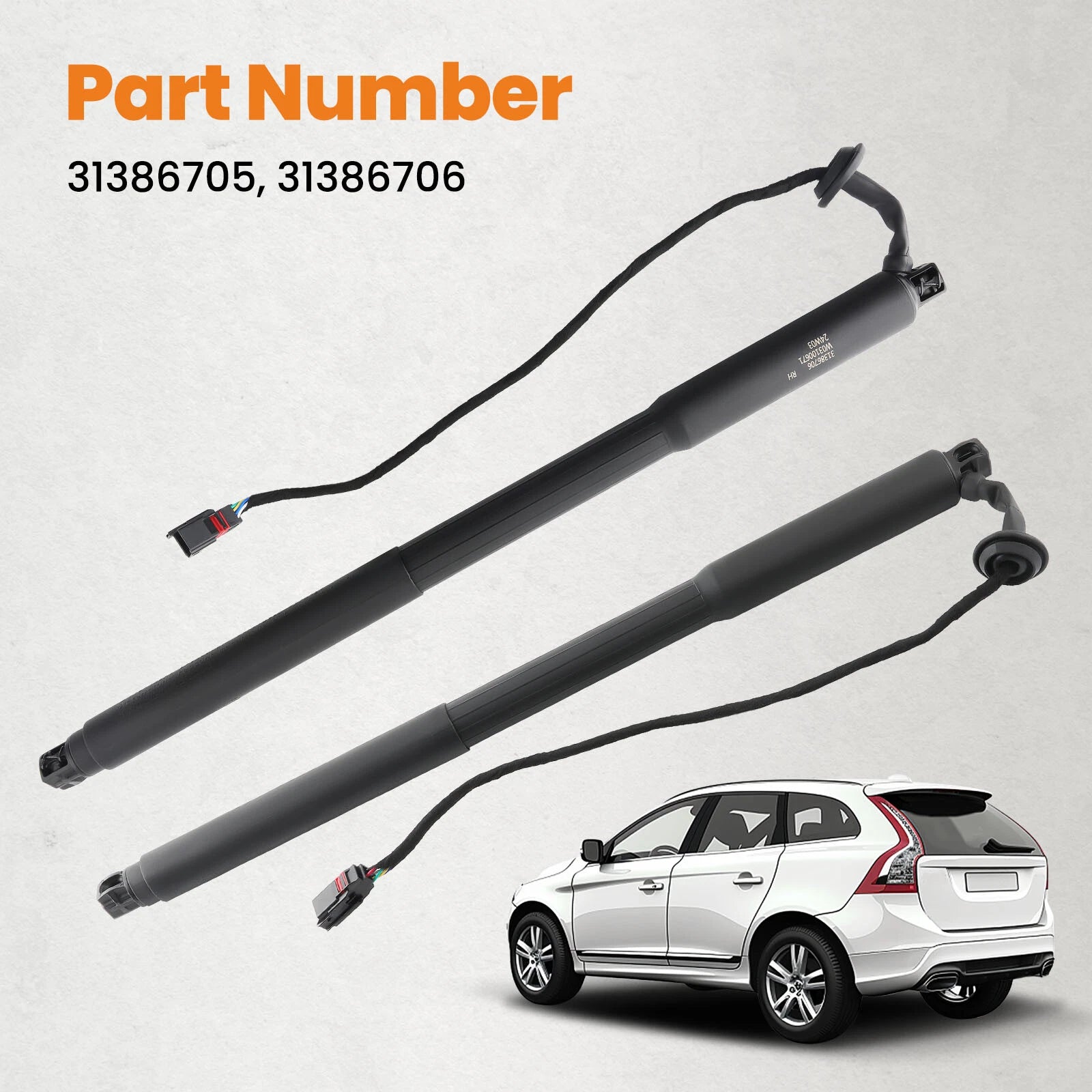 2X Rear Power Hatch Lift Supports for Volvo XC60 (2012–2017) 31386705 31386706