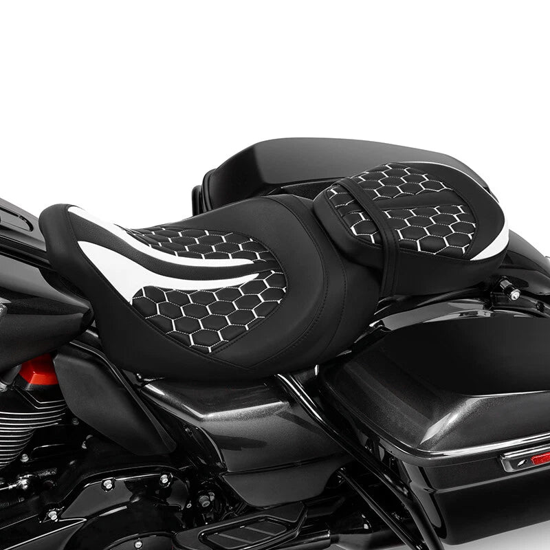 2X Gel Seats for Harley CVO Street Glide (2009–2023) Black