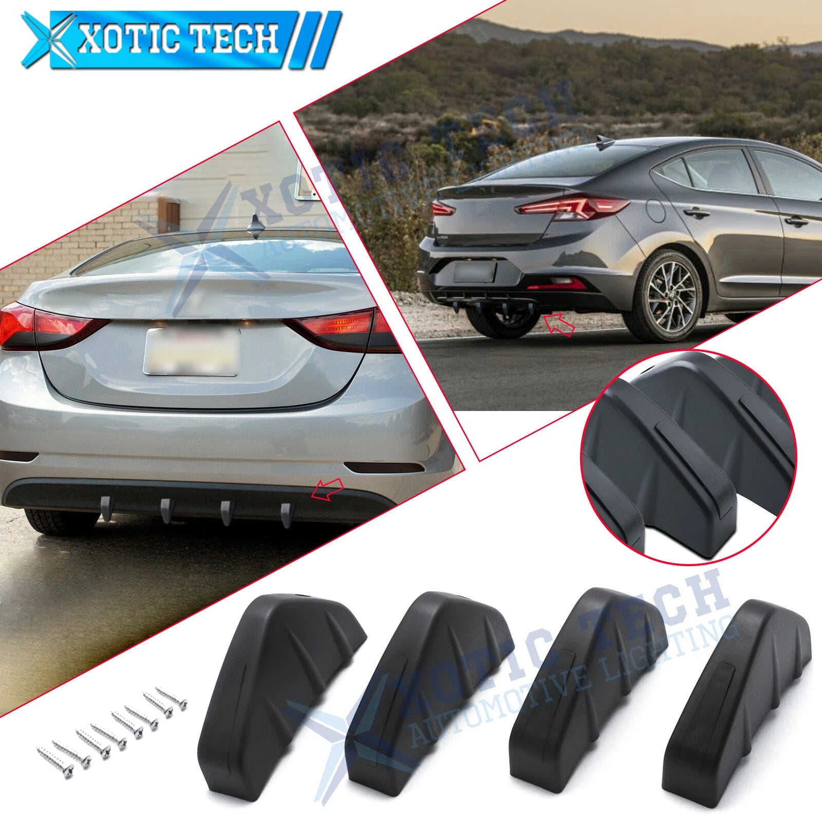 Shark Fin Rear Bumper Lip Splitter Diffuser for Lexus IS RC GS (2000–2021)