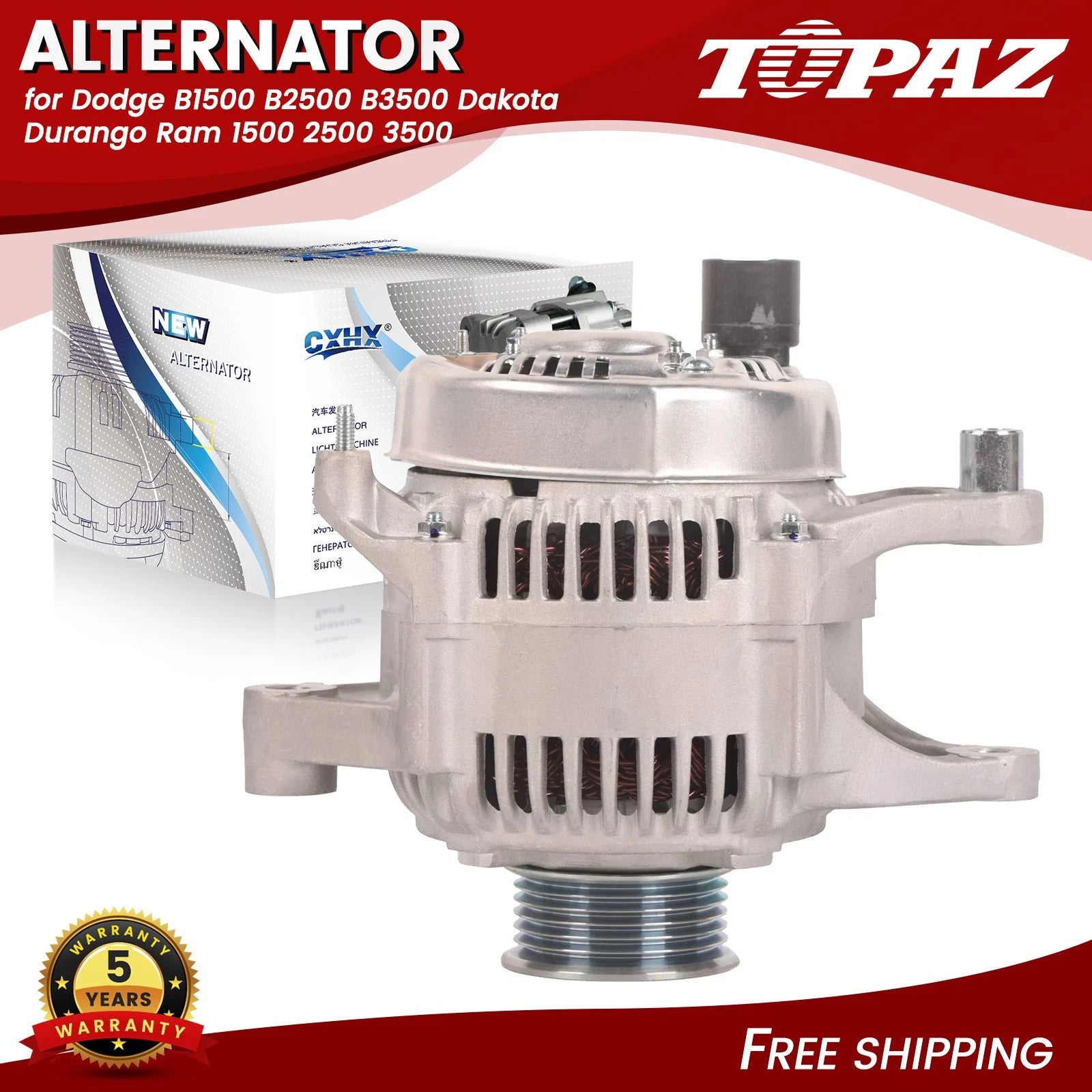 Alternator for Dodge B1500 B2500 B3500 Dakota Durango Ram 1500 2500 3500 (1994–2003)