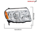 Headlamp for Honda Pilot (2009–2011) Halogen Chrome Right