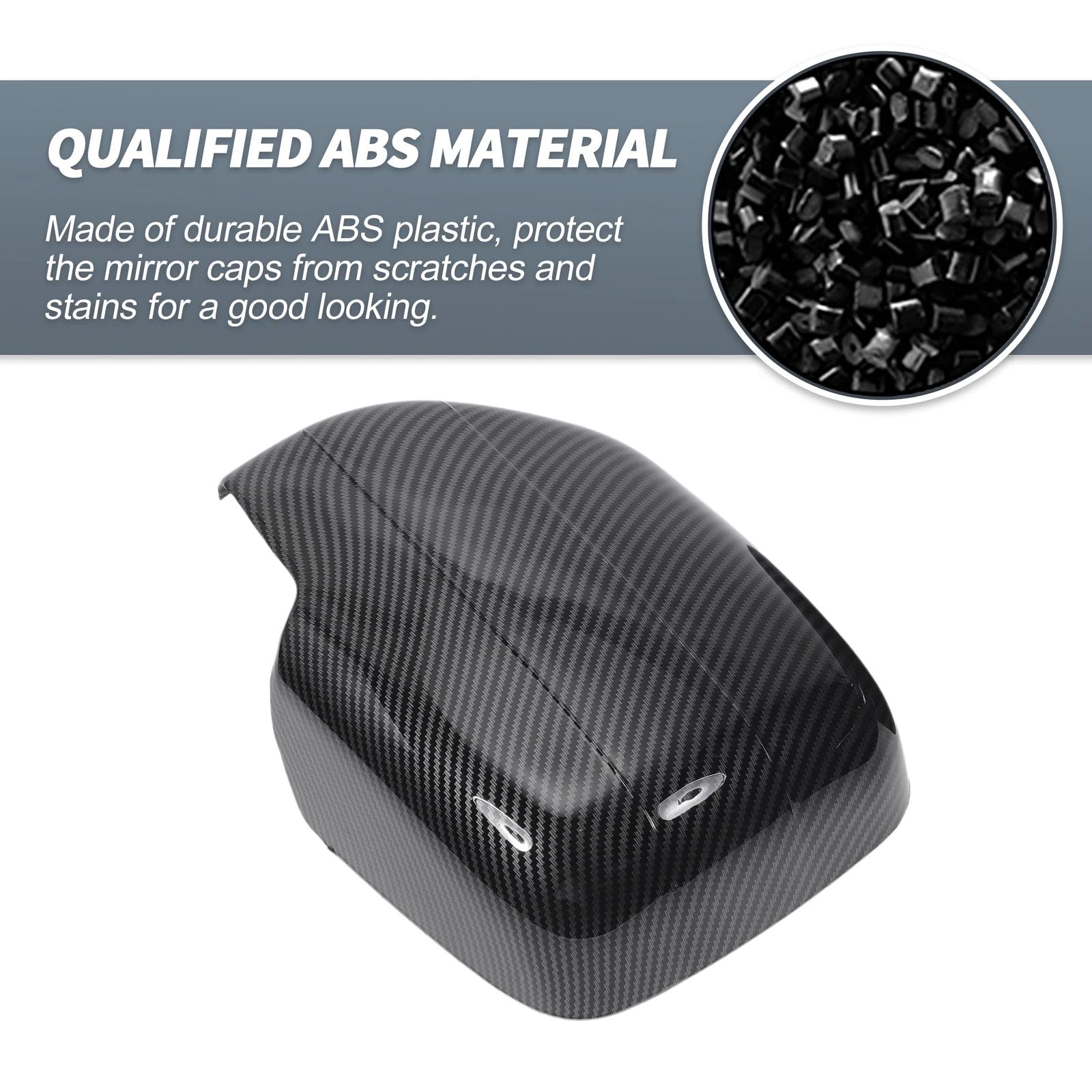 Pair Rearview Mirror Cap Overlay Black Carbon Fiber for Lexus LX470 (1998–2007)