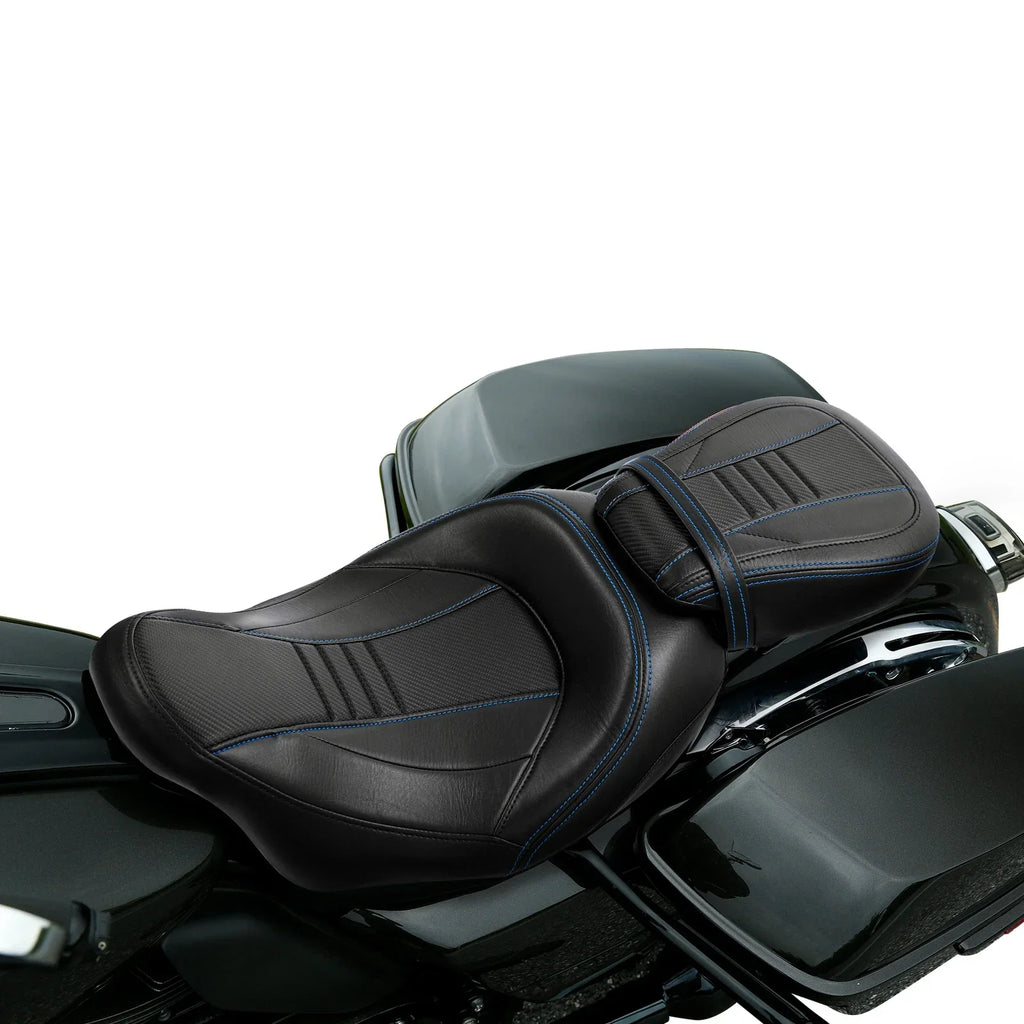 Gel Driver Passenger Seat for Harley Road King Touring Street Glide (2009-2023)