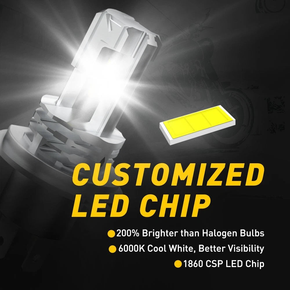 2X H4 9003 LED Headlight Bulbs for Motorcycle (HID Hi/Low Beam)