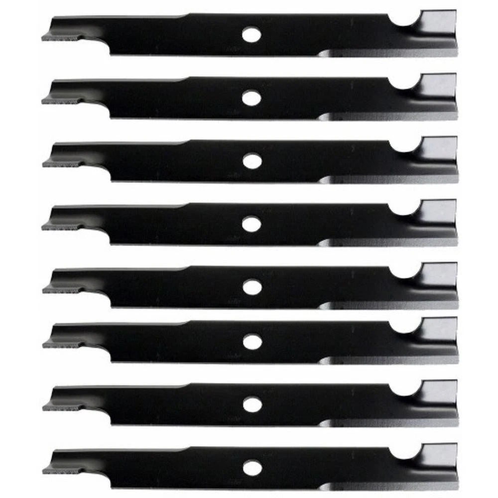 Set of 8 Replacement 18" Notched Lawn Mower Blades for Multiple Makes & Models