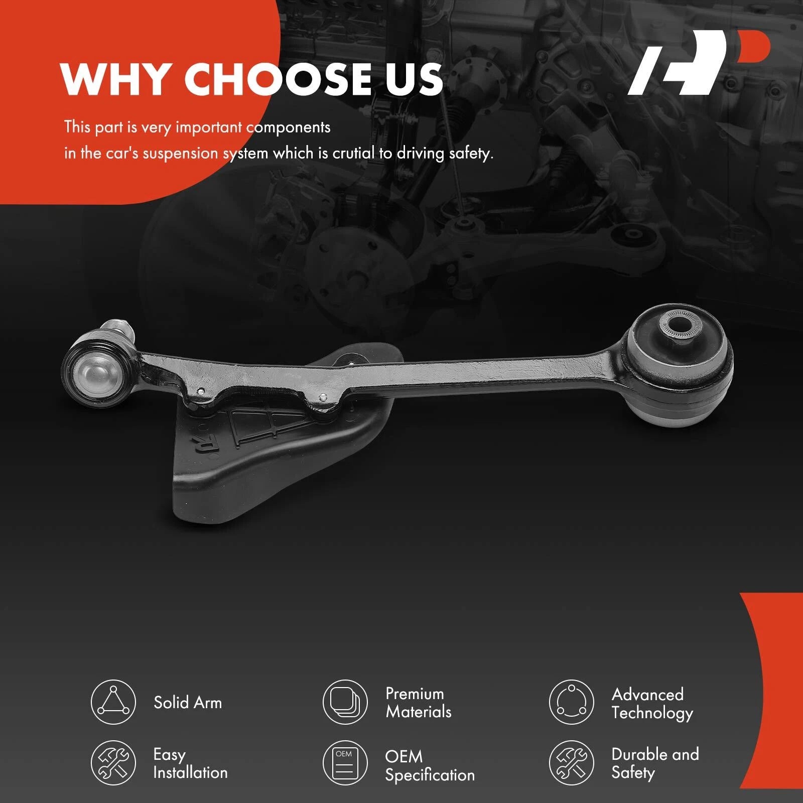Front Right Lower Control Arm with Ball Joint for Ford