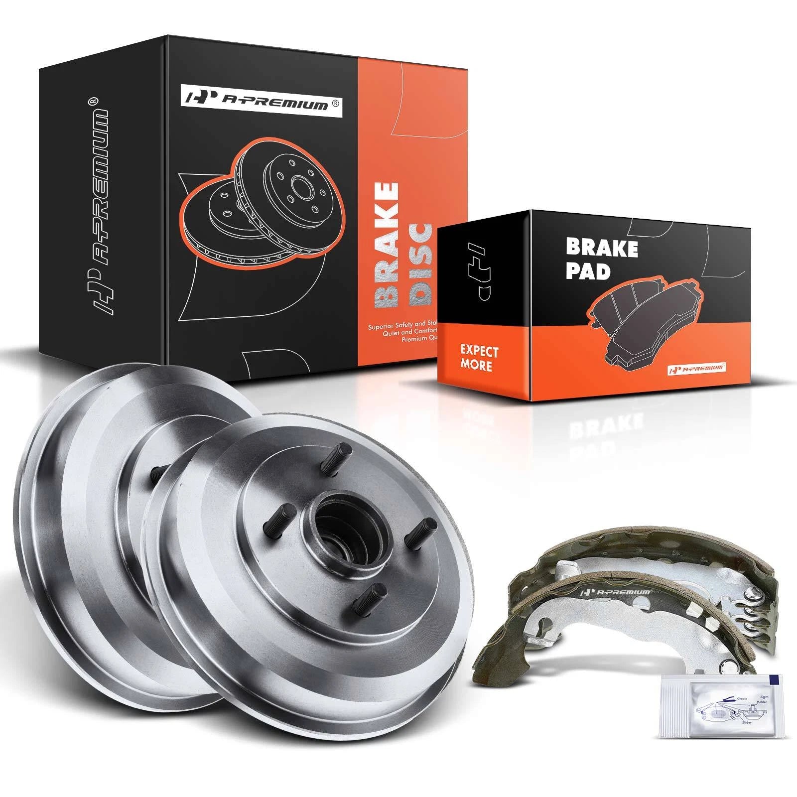 Set of 2 Rear Brake Drum & Shoe for Ford Focus (2000–2008)