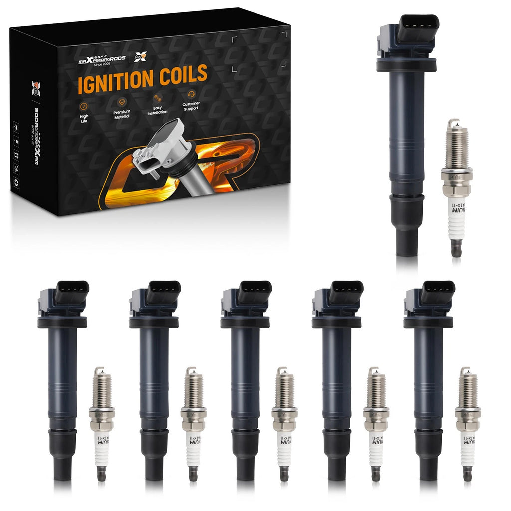 Set of 6 Ignition Coils & Iridium Spark Plugs for Toyota 4Runner Tacoma (2005–2023)