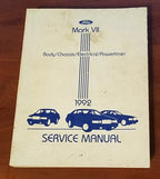 Service Shop Manual for Lincoln Mark VII (1992) FPS-12192-92