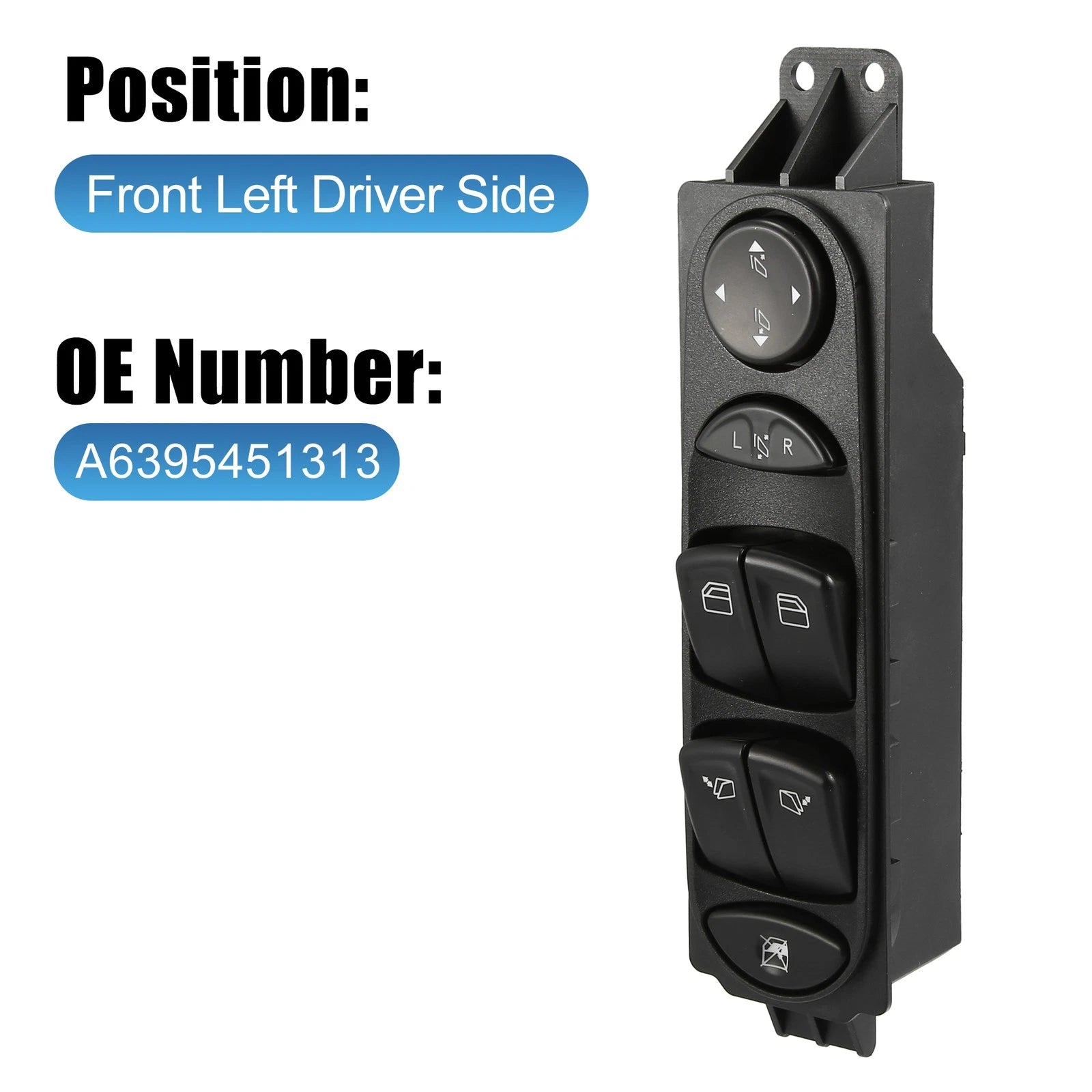 Master Power Window Switch A6395451313 for Mercedes-Benz Vito (2009–2013)