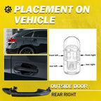 Exterior Door Handle for Toyota Venza (2009–2015) Rear Right Side Black