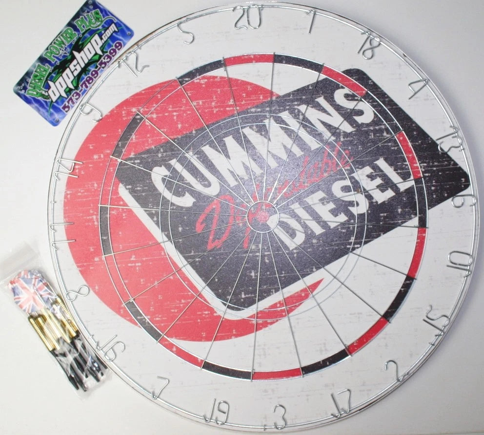 Cummins Dart Cork Board Game with Darts Emblem Diesel Badge
