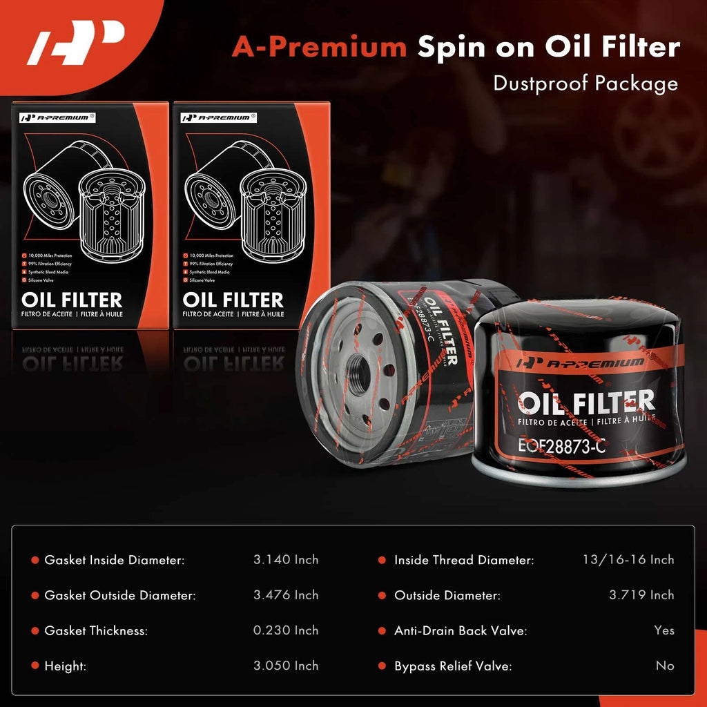 2X Engine Oil Filter for Silverado 2500 HD, 3500 (2001-2006)