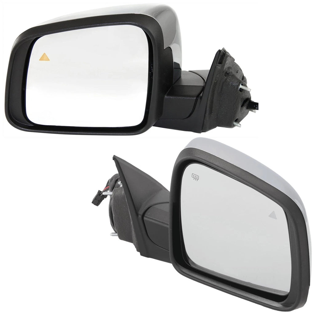 Set of 2 Heated Chrome Mirrors for Jeep Grand Cherokee (2011–2021)
