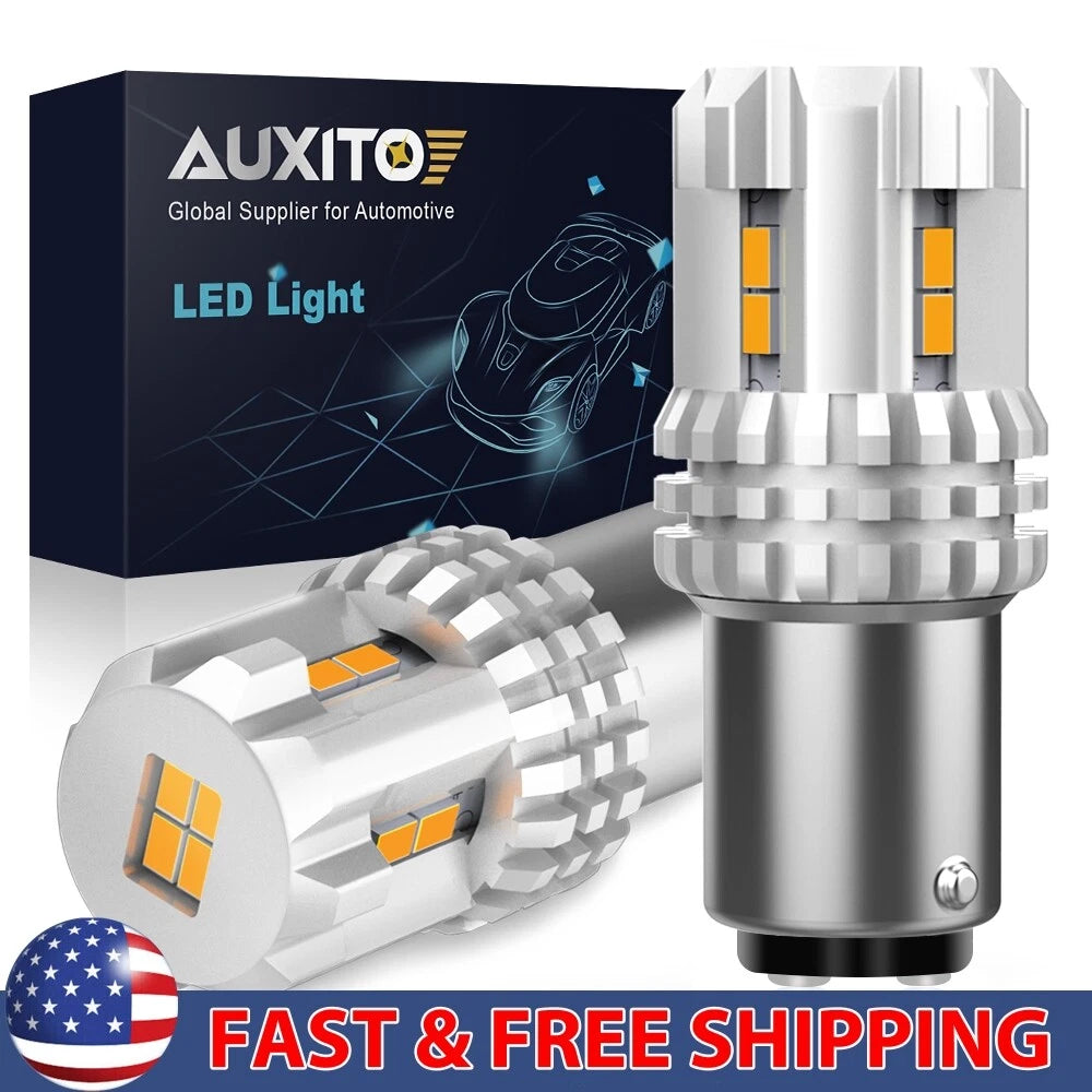 2X Amber LED Turn Signal Light Bulbs for BAY15D (1016, 1157)