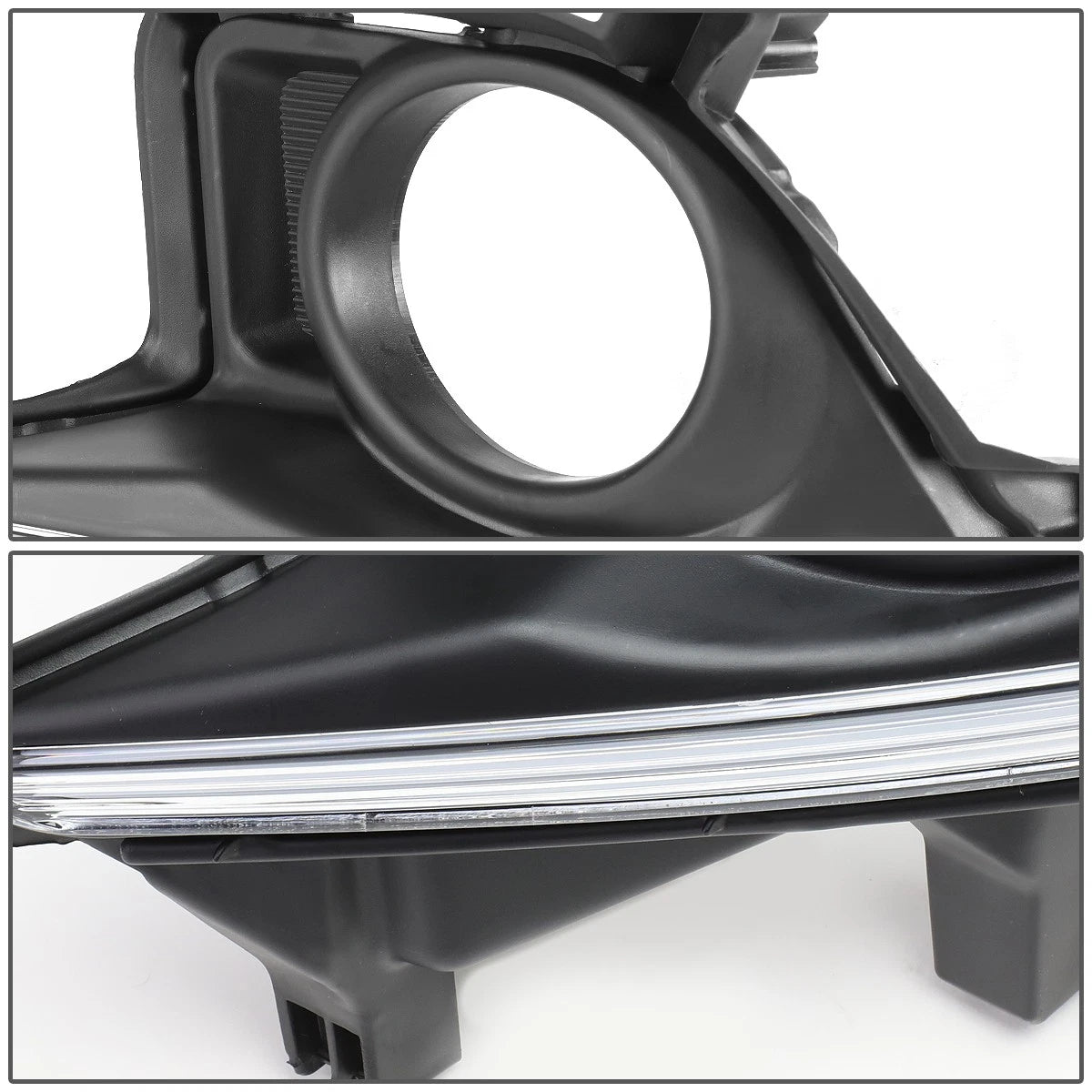 Pair of Fog Light Bezels for Toyota Highlander (2014–2016) + LED DRL Bar