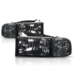 Smoked Headlight & Clear Corner Signal Lamps for Dodge Ram 1500-3500 (1994–2002)
