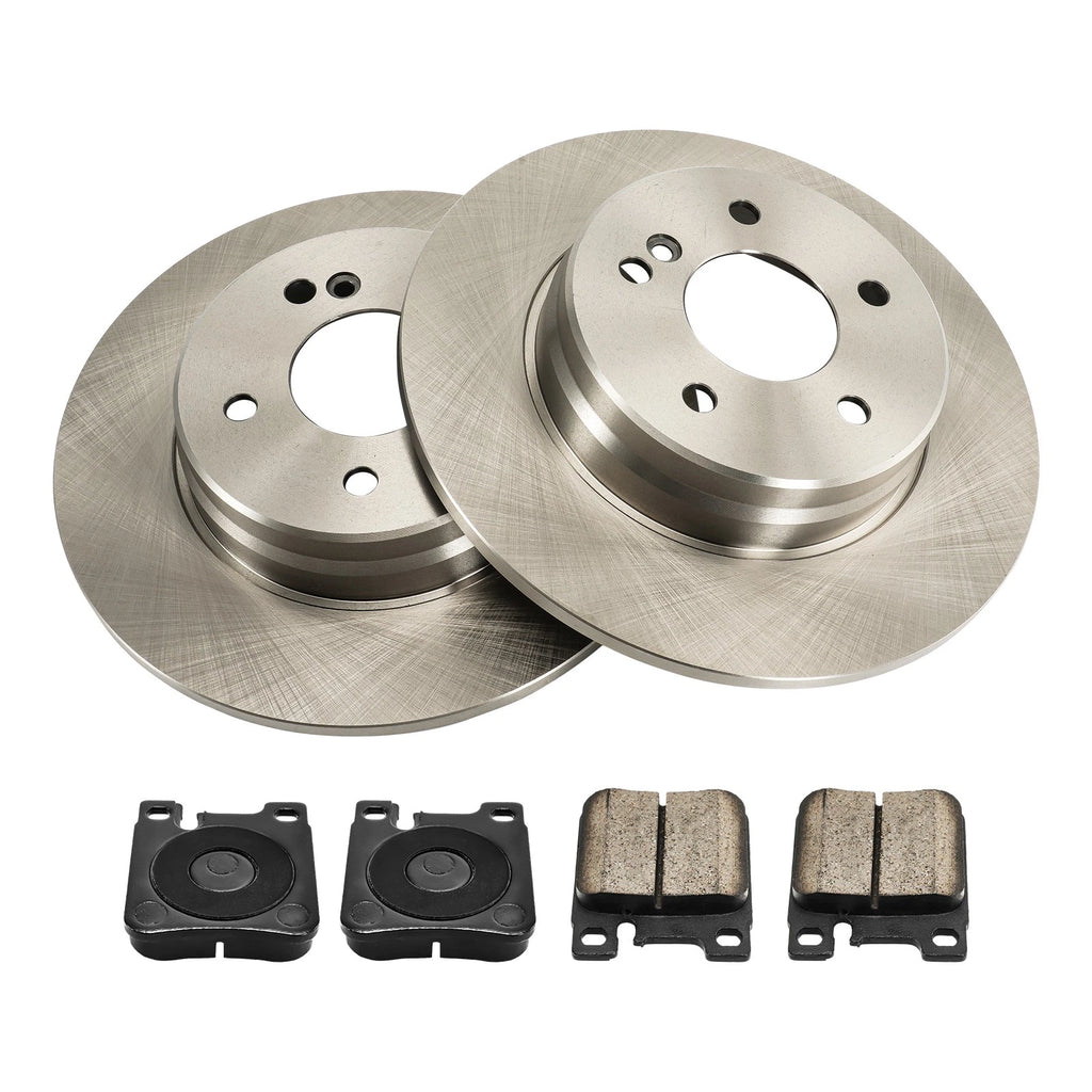 Rear Solid Rotors for Mercedes-Benz CLK430 (1999–2000) with Ceramic Pads