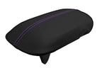 Leather Console Lid Armrest Cover for Ford Mustang (2015–2020) Black Purple Stitch