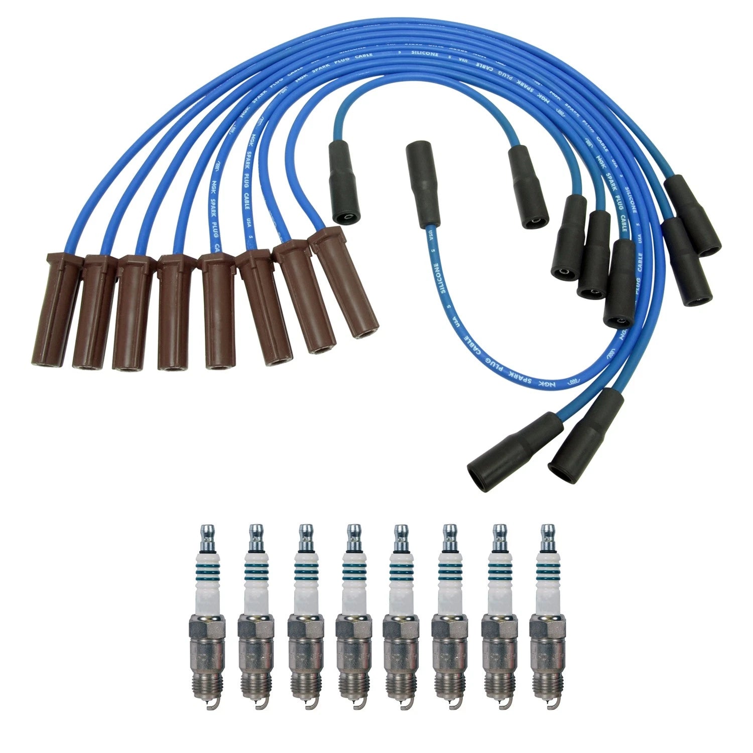 NGK 7mm Wire Set & Denso Iridium Spark Plug Kit for G3500 P3500 (1985–1996)