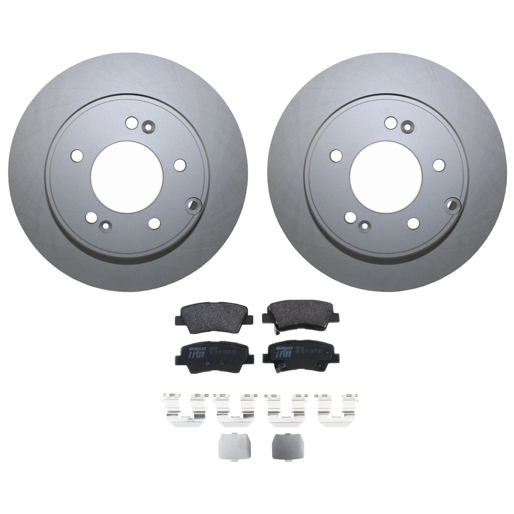 Rear Brake Kit 284mm Rotors TRW Low-Met Pads for Hyundai Azera Sonata Kia Optima (2006–2019)