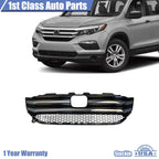 Front Upper Bumper Grille with Chrome Trim for Honda Pilot (2016–2018)