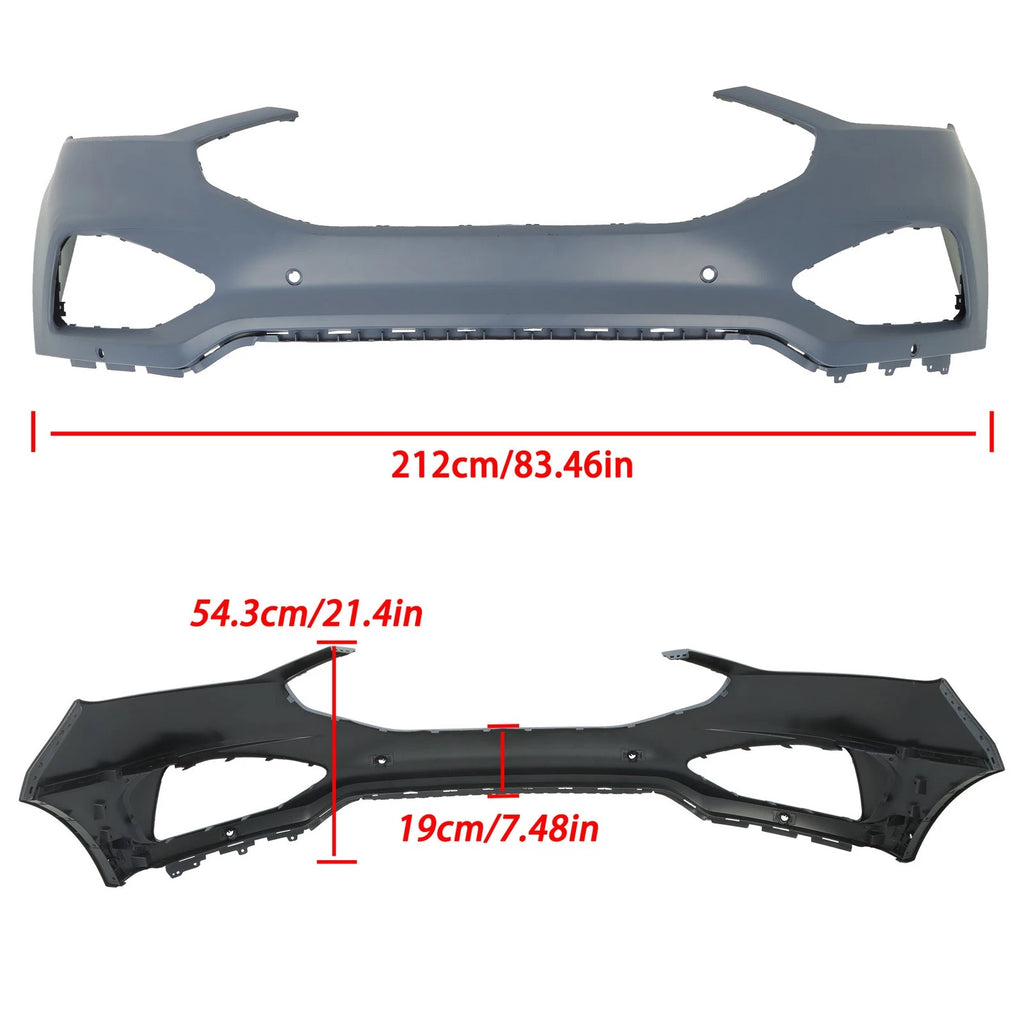 Primed Front Upper Bumper Cover for Ford Edge (2019–2024) with Park Assist