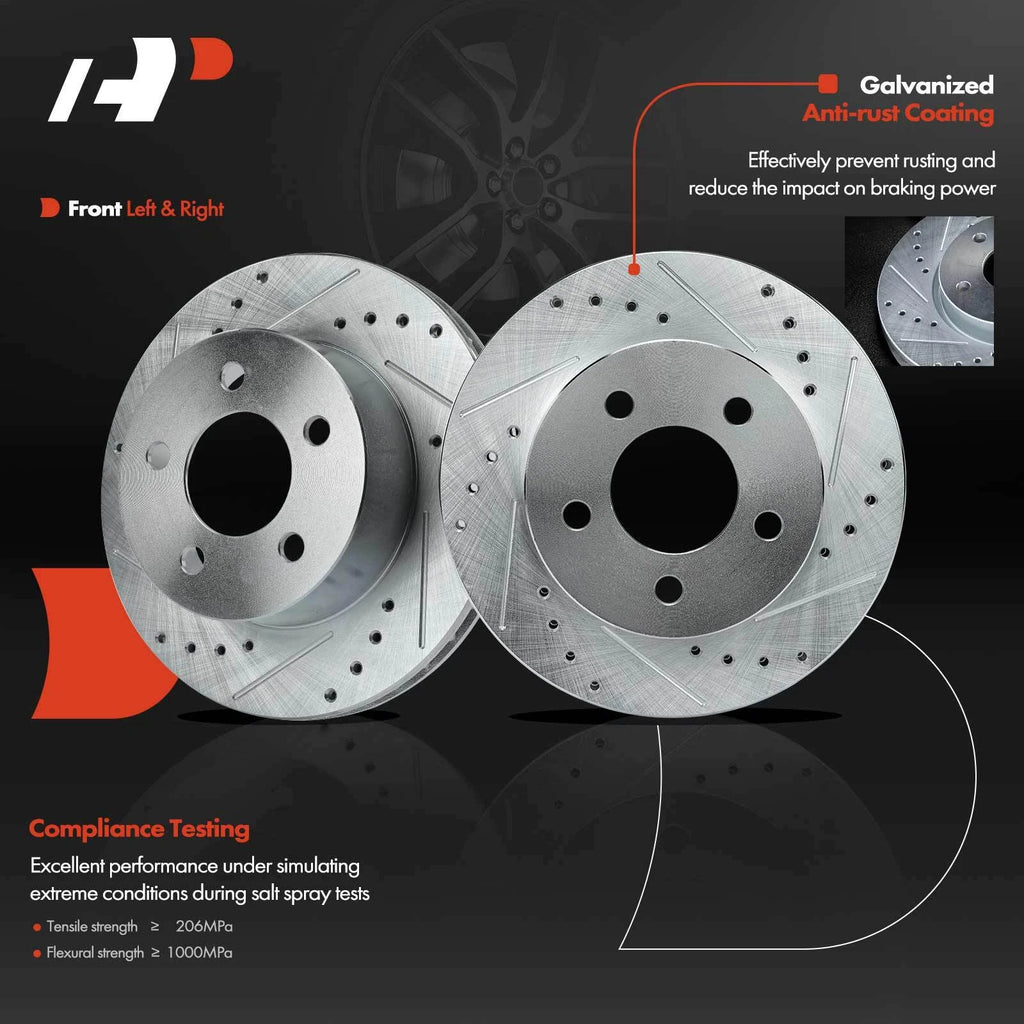 Front Drilled Brake Rotors for Jeep Grand Cherokee Wrangler (1993–1998)