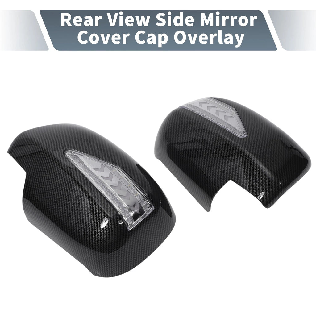 Pair Rearview Mirror Cover Overlay Black Carbon Fiber for Lexus RX330 RX350 (2003)