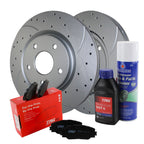 Front Brake Kit 330mm Drilled Rotors TRW Ceramic Pad for Pacifica Journey Routan (2009–2017)