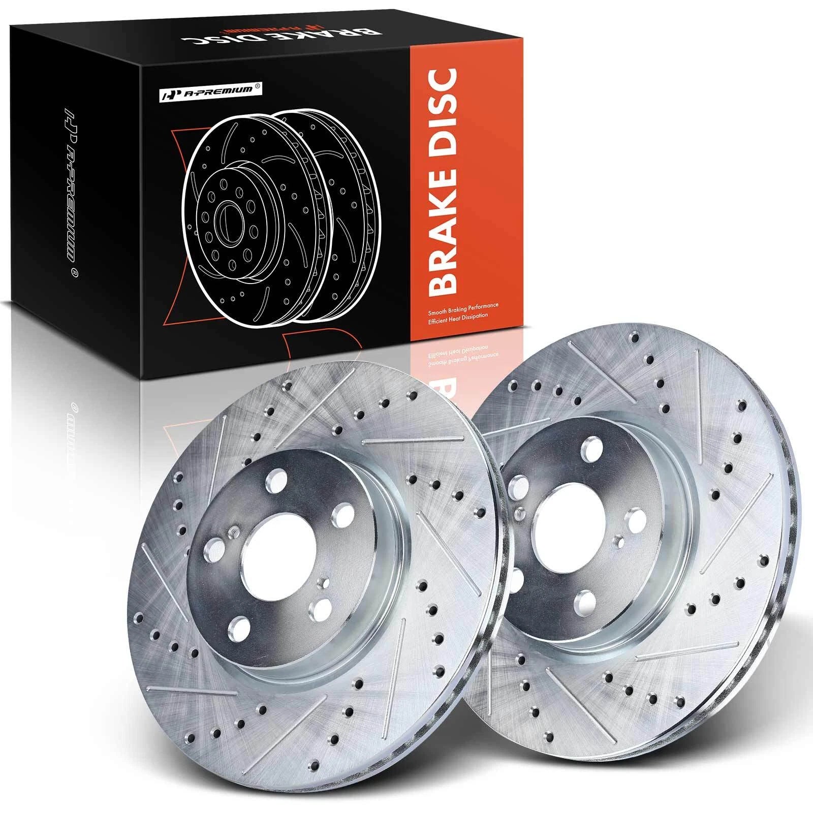 Front Drilled Rotors for Toyota Corolla Matrix Pontiac Scion (2009–2019)