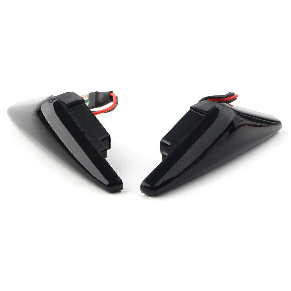 Dynamic Flow Black Marker Side Turn Signal LED Amber Lights for Ford Focus (1998-2004)