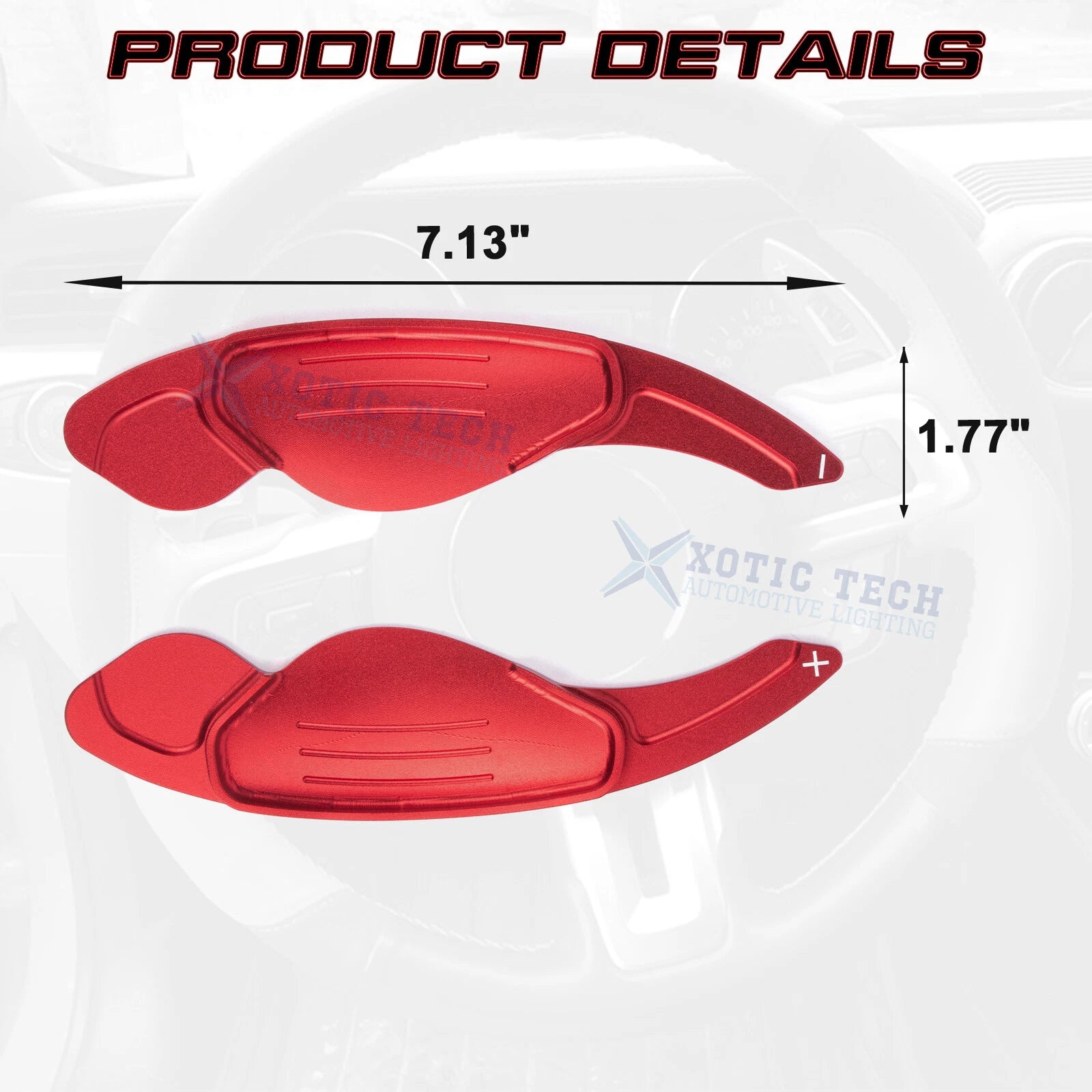 Red Aluminum Paddle Shifter Extension for Jaguar F-Pace/E-Pace/XE/XF (2016-2024)