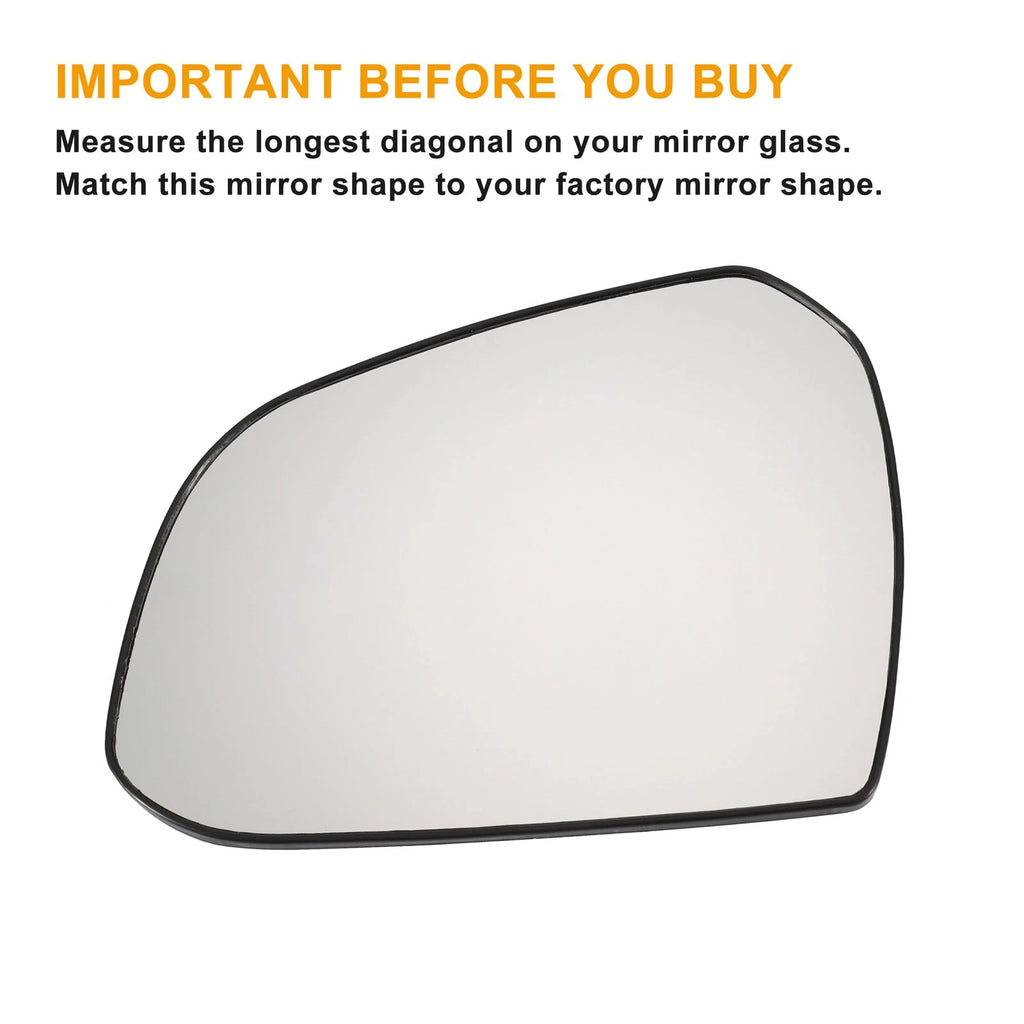 Left Side White Mirror Glass for Hyundai I10 (2013–2019)