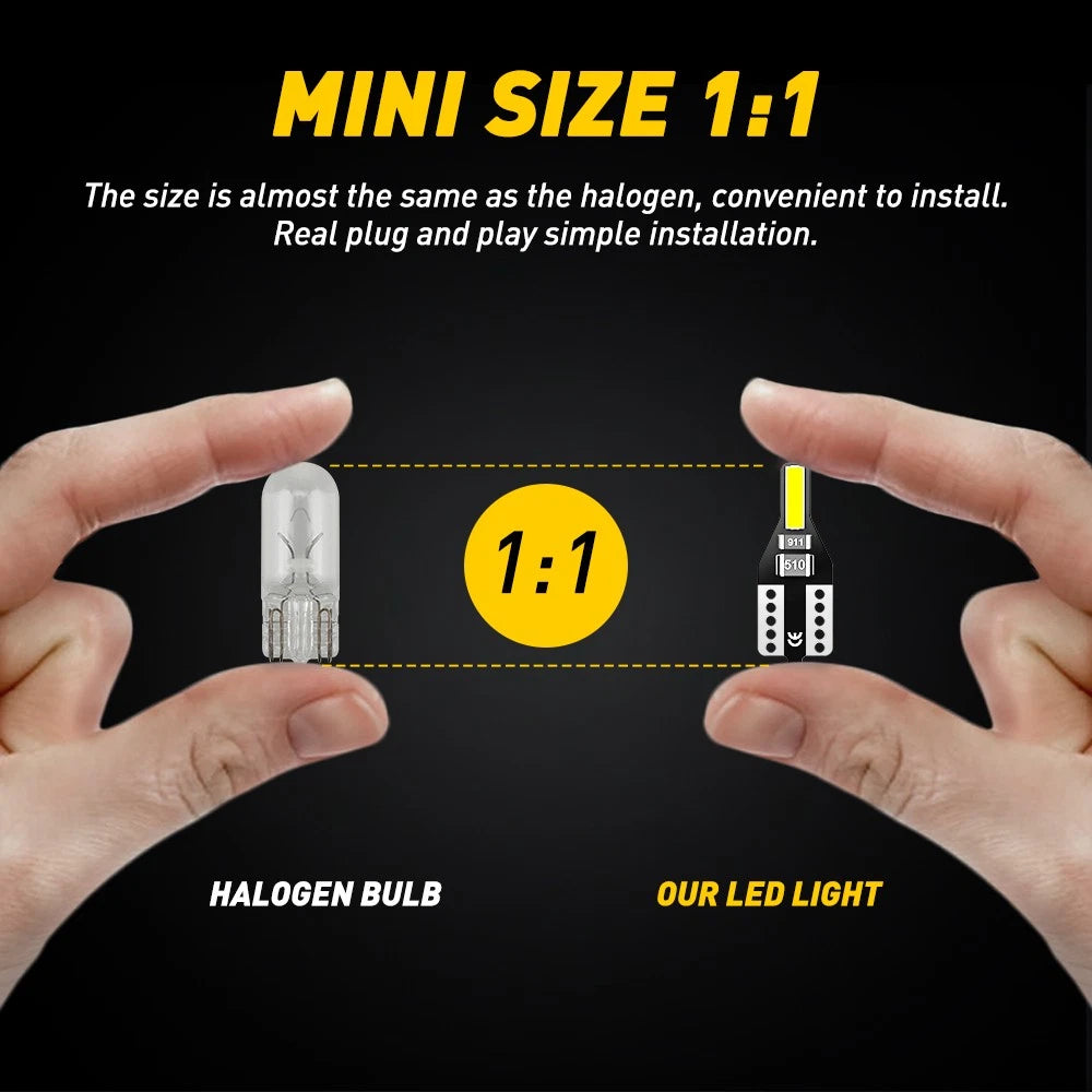 2X T10 LED License Plate Light Bulbs for AUXITO (168, 2825, 194)
