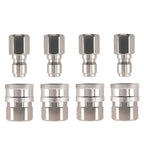 3/8in Quick Connect Stainless Steel Pressure Washer Adapter for 4Sets (—)