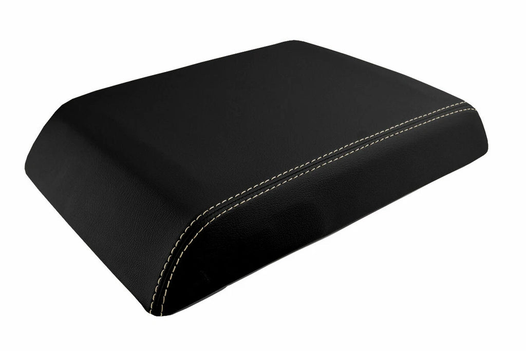 Leather Console Lid Armrest Cover for Hummer H2 (2005–2007) Beige Stitch