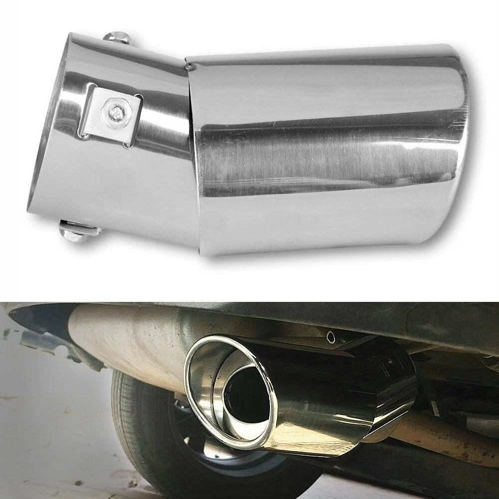 Set of 2 Chrome Exhaust Pipe Tail Tips for Universal Fit