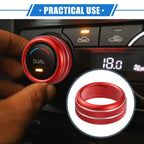 3 x AC Climate Control Knob Rings for Chevrolet Corvette C6 (2005-2013) Red